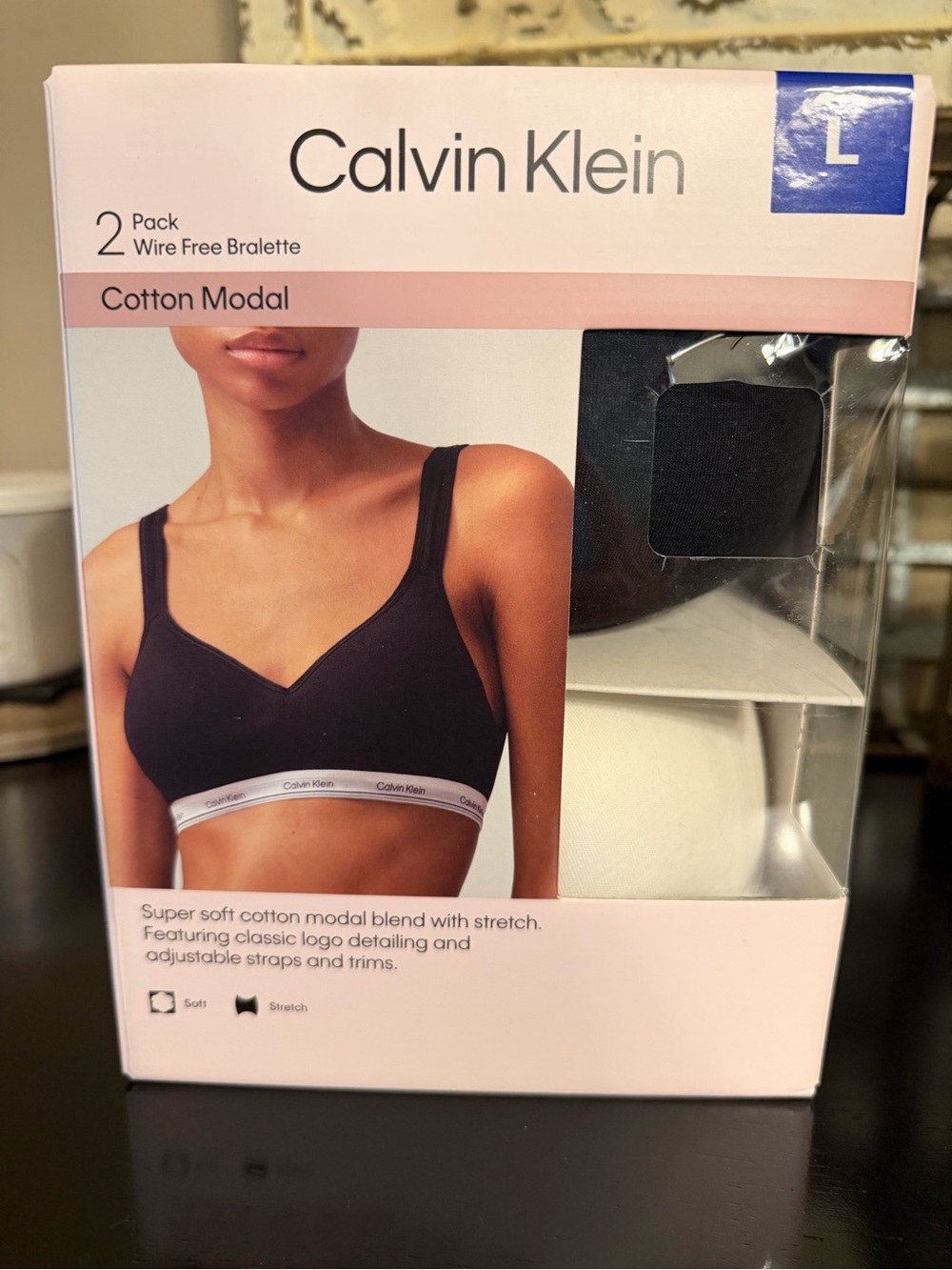 Calvin Klein Cotton Modal Bralette 2-Pack in Black & White ***Never opened ***